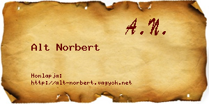 Alt Norbert névjegykártya