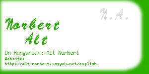 norbert alt business card